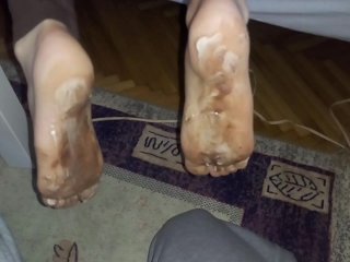 My ex's chocolate cream feet (Add me as friend to see them licked clean)