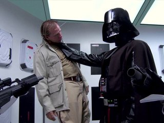 Princess Leia sucks Darth Vader's massive chocolate sausage
